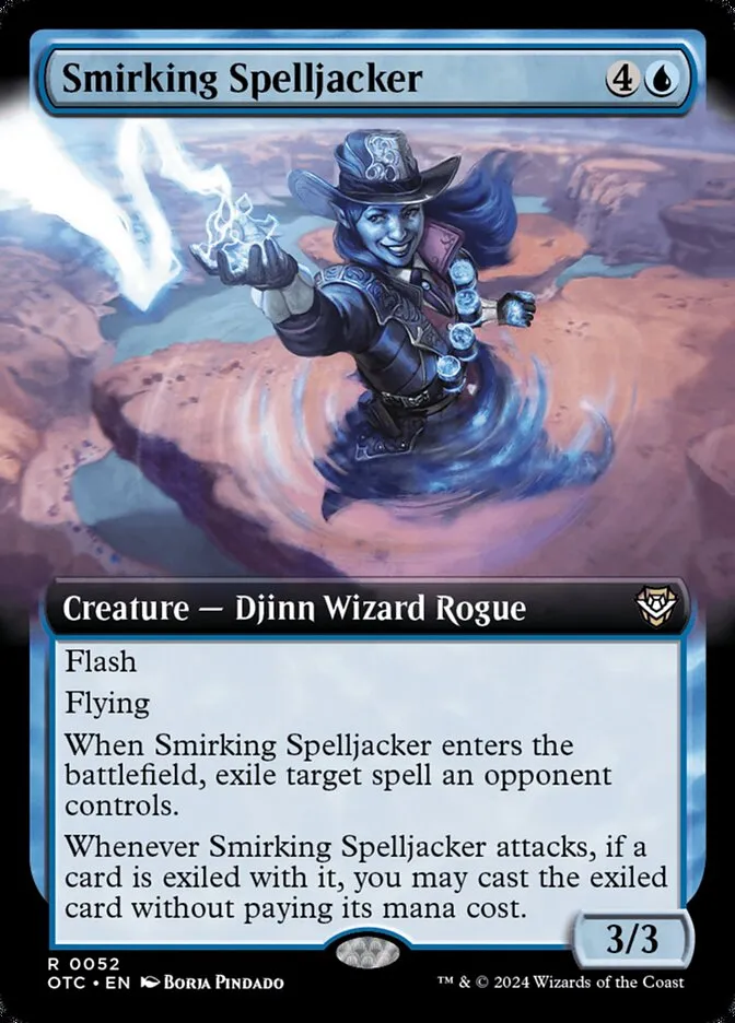 2024 Outlaws of Thunder Junction Commander Smirking Spelljacker rare #52 rare card image