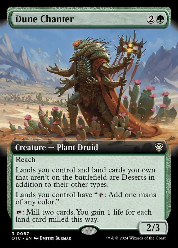 2024 Outlaws of Thunder Junction Commander Dune Chanter [Extended Art] rare #67 rare card image