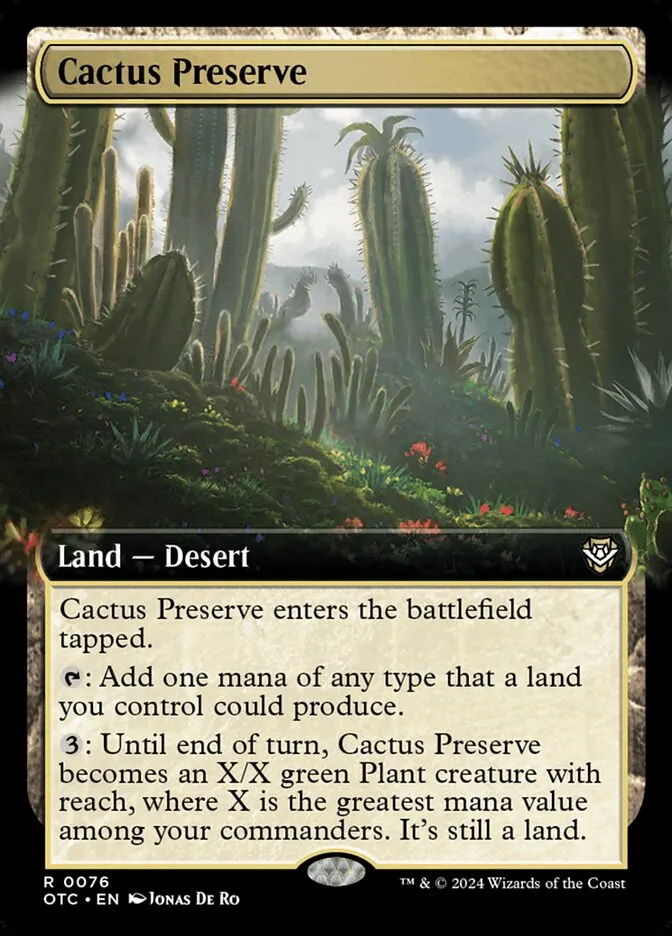 2024 Outlaws of Thunder Junction Commander Cactus Preserve rare #76 rare card image