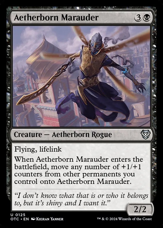2024 Outlaws of Thunder Junction Commander Aetherborn Marauder #125 uncommon card image