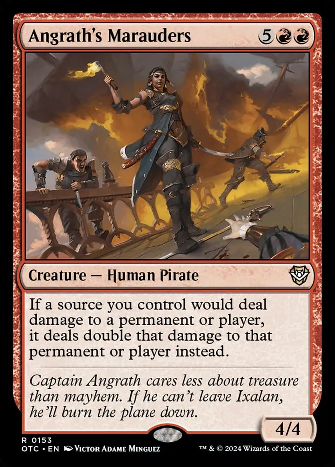 2024 Outlaws of Thunder Junction Commander Angrath's Marauders #153 rare card image