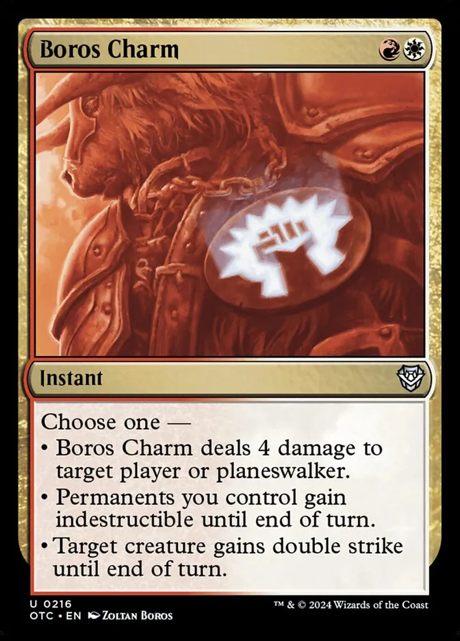 2024 Outlaws of Thunder Junction Commander Boros Charm #216 uncommon card image