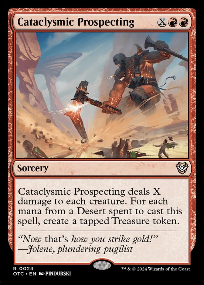 2024 Outlaws of Thunder Junction Commander Cataclysmic Prospecting rare #24 rare card image