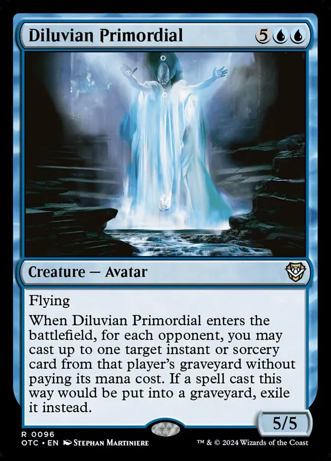 2024 Outlaws of Thunder Junction Commander Diluvian Primordial rare #96 rare card image