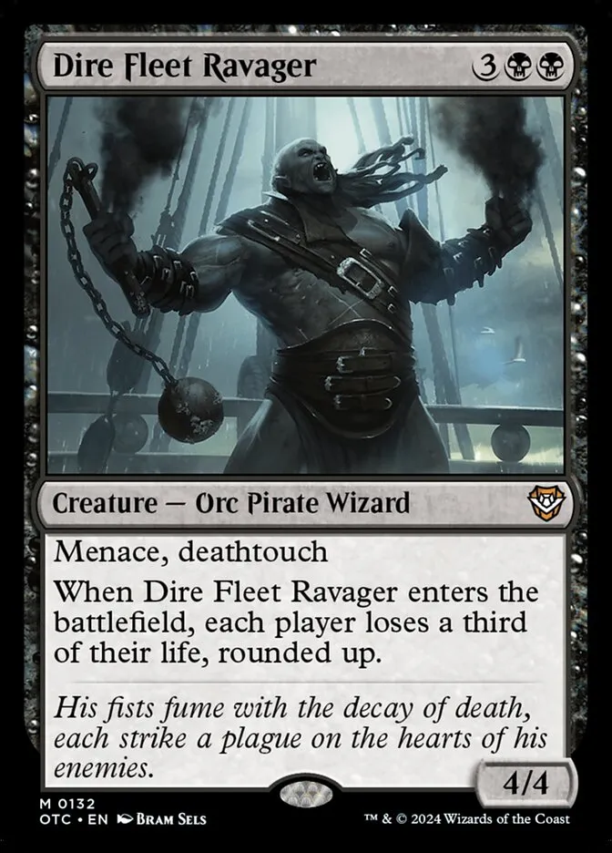 2024 Outlaws of Thunder Junction Commander Dire Fleet Ravager #132 mythic card image