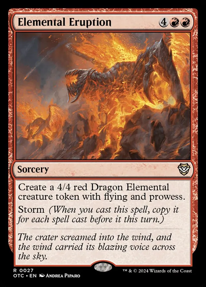 2024 Outlaws of Thunder Junction Commander Elemental Eruption rare #27 rare card image