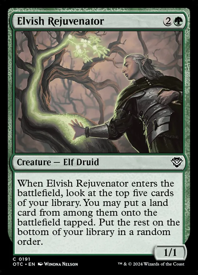 2024 Outlaws of Thunder Junction Commander Elvish Rejuvenator common #191 common card image