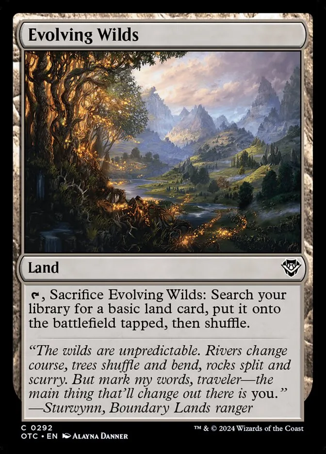 2024 Outlaws of Thunder Junction Commander Evolving Wilds common #292 common card image