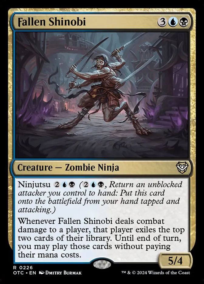 2024 Outlaws of Thunder Junction Commander Fallen Shinobi rare #226 rare card image
