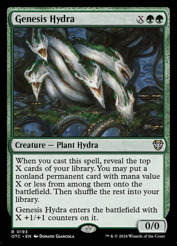 2024 Outlaws of Thunder Junction Commander Genesis Hydra #193 rare card image