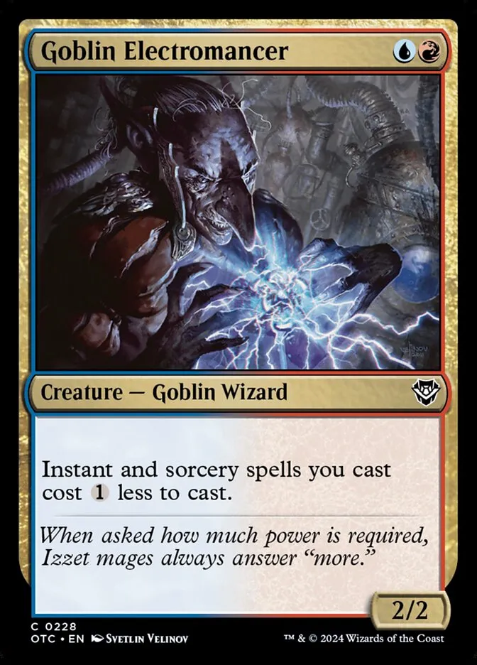 2024 Outlaws of Thunder Junction Commander Goblin Electromancer common #228 common card image