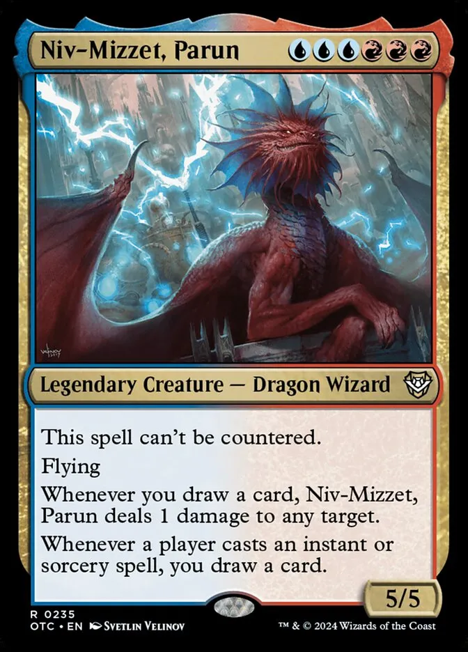 2024 Outlaws of Thunder Junction Commander Niv-Mizzet, Parun #235 rare card image