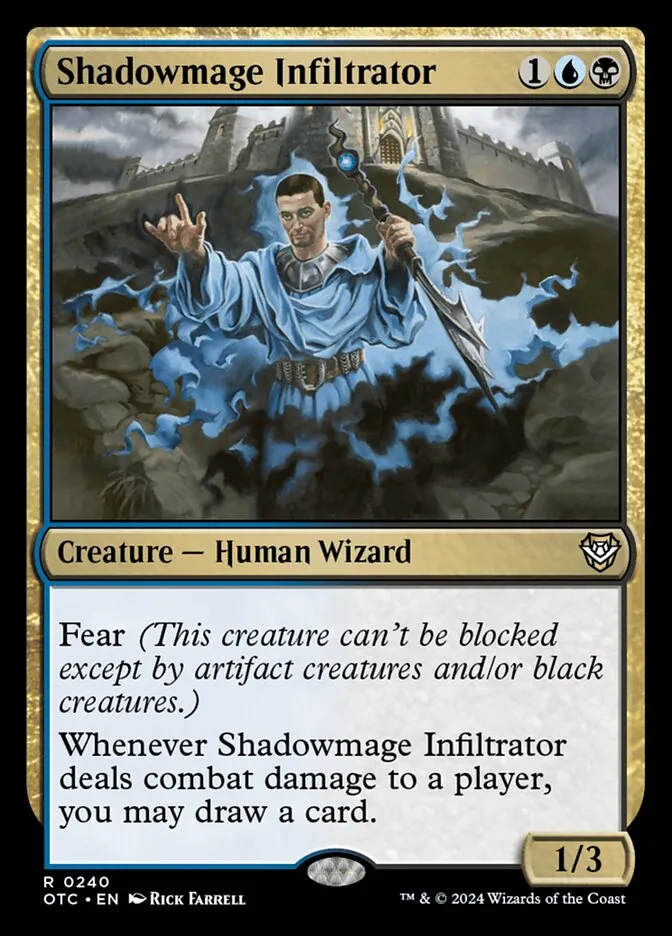 2024 Outlaws of Thunder Junction Commander Shadowmage Infiltrator #240 rare card image
