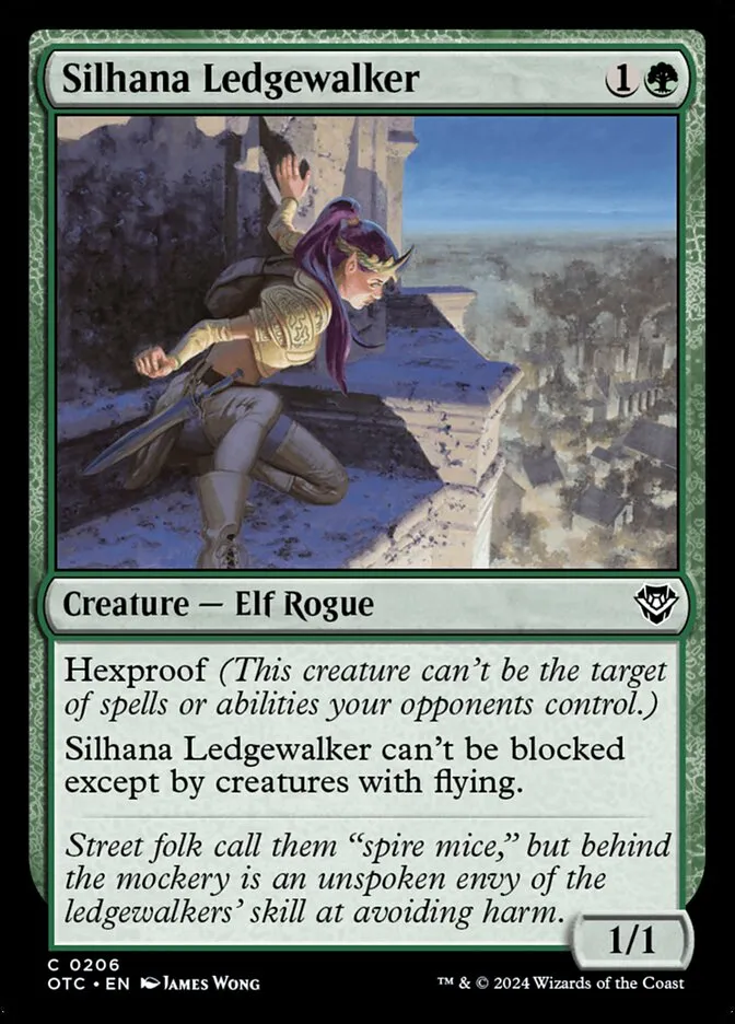 2024 Outlaws of Thunder Junction Commander Silhana Ledgewalker common #206 common card image