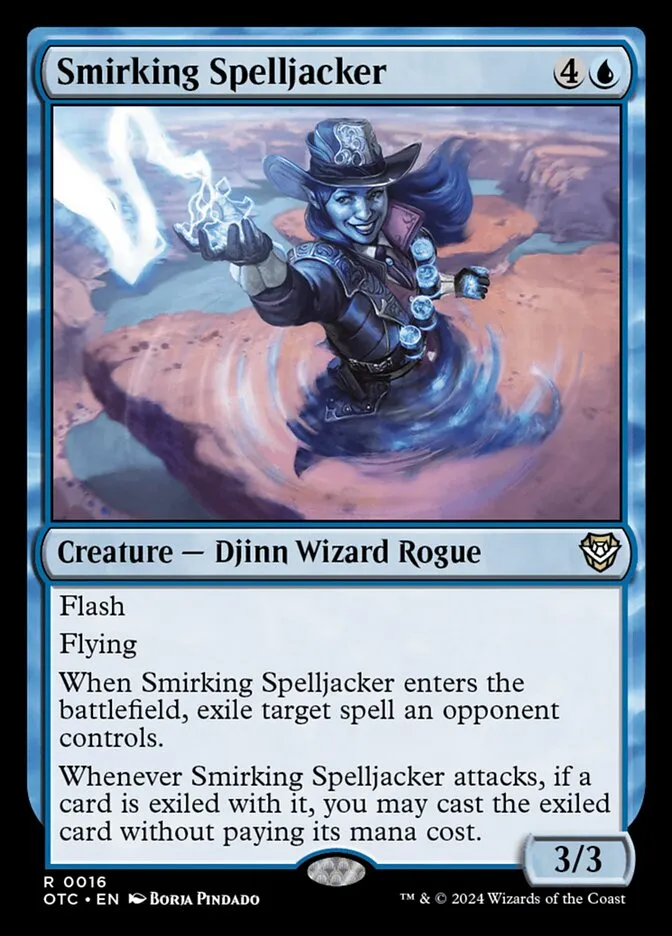 2024 Outlaws of Thunder Junction Commander Smirking Spelljacker rare #16 rare card image