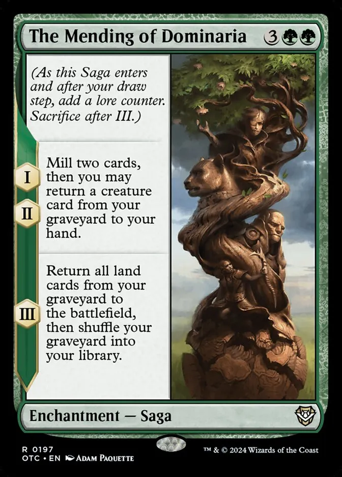 2024 Outlaws of Thunder Junction Commander The Mending of Dominaria #197 rare card image