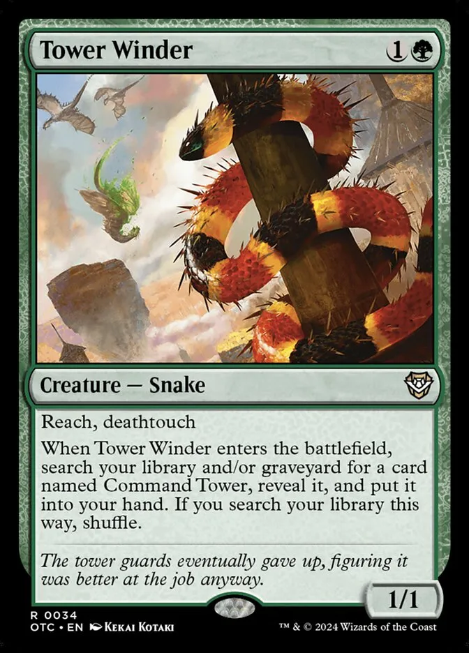 2024 Outlaws of Thunder Junction Commander Tower Winder rare #34 rare card image