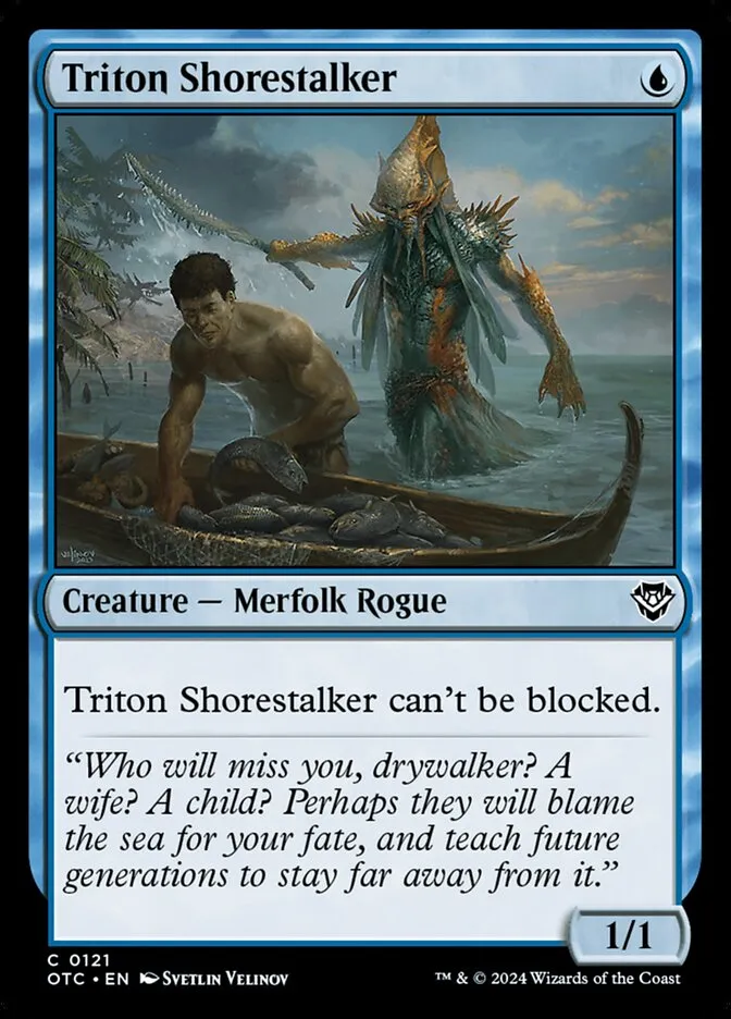 2024 Outlaws of Thunder Junction Commander Triton Shorestalker common #121 common card image