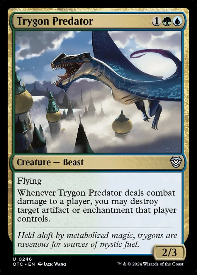 2024 Outlaws of Thunder Junction Commander Trygon Predator #246 uncommon card image