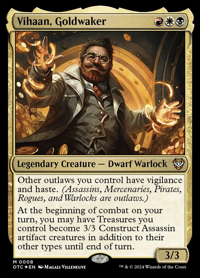 2024 Outlaws of Thunder Junction Commander Vihaan, Goldwaker mythic #8 mythic card image