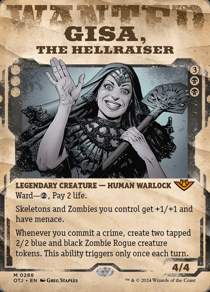 2024 Outlaws of Thunder Junction Gisa, the Hellraiser #288 mythic card image