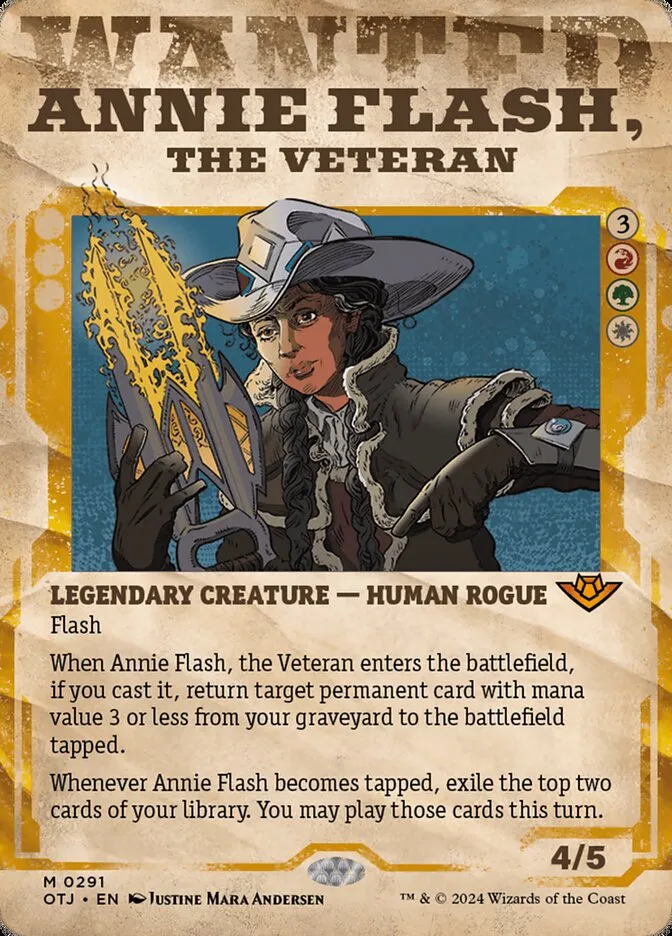 2024 Outlaws of Thunder Junction Annie Flash, the Veteran #291 mythic card image