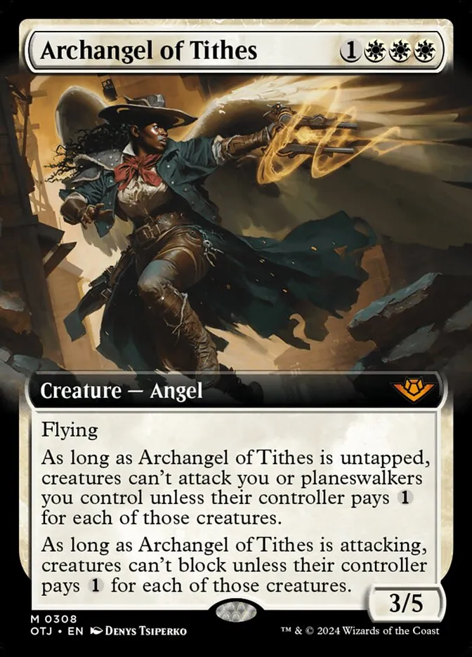 2024 Outlaws of Thunder Junction Archangel of Tithes #308 mythic card image