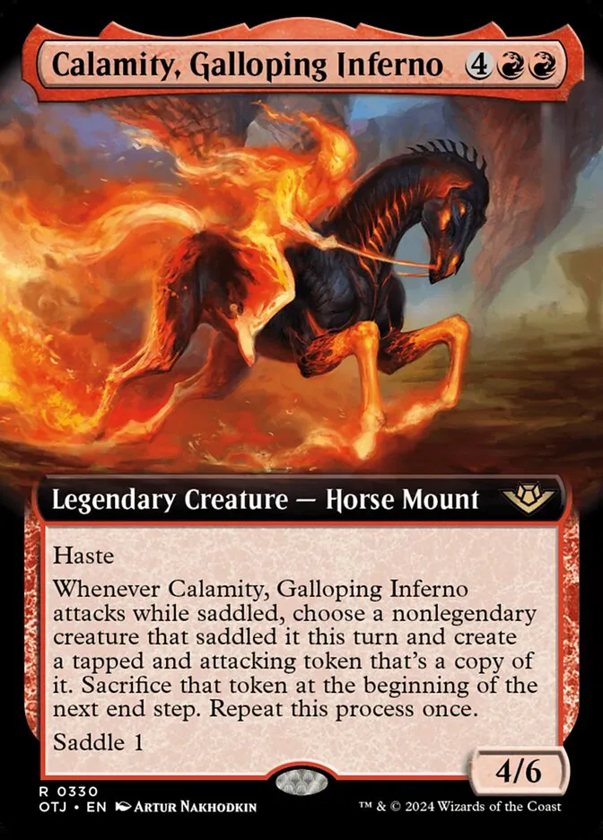 2024 Outlaws of Thunder Junction Calamity, Galloping Inferno #330 rare card image