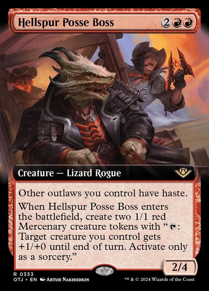 2024 Outlaws of Thunder Junction Hellspur Posse Boss #333 rare card image