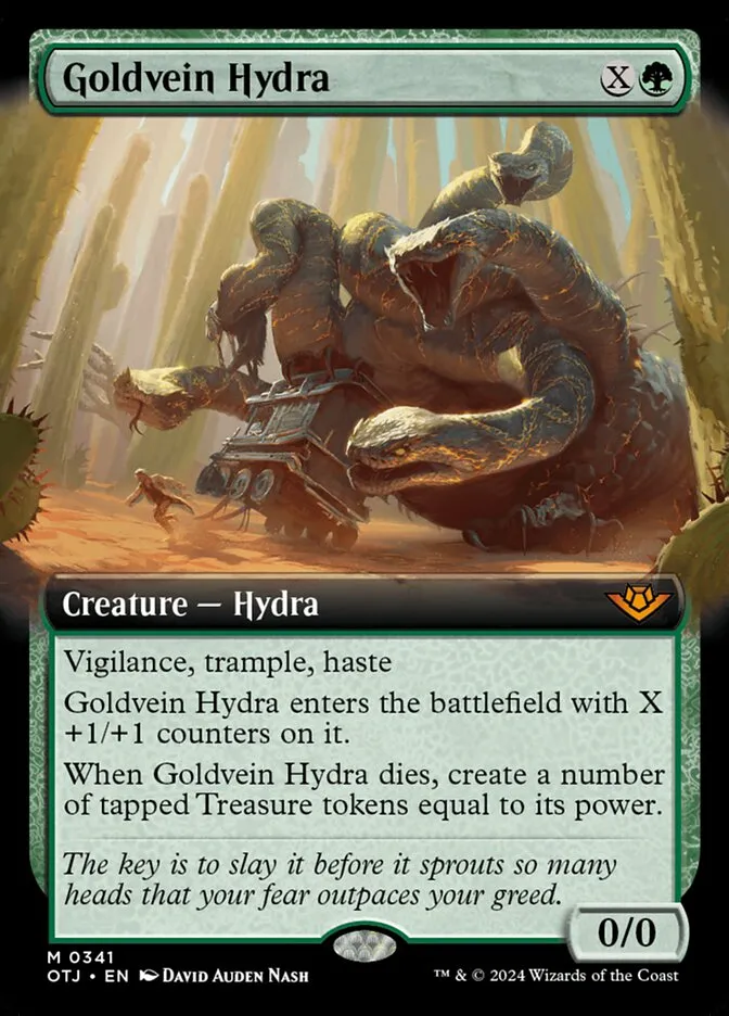 2024 Outlaws of Thunder Junction Goldvein Hydra #341 mythic card image