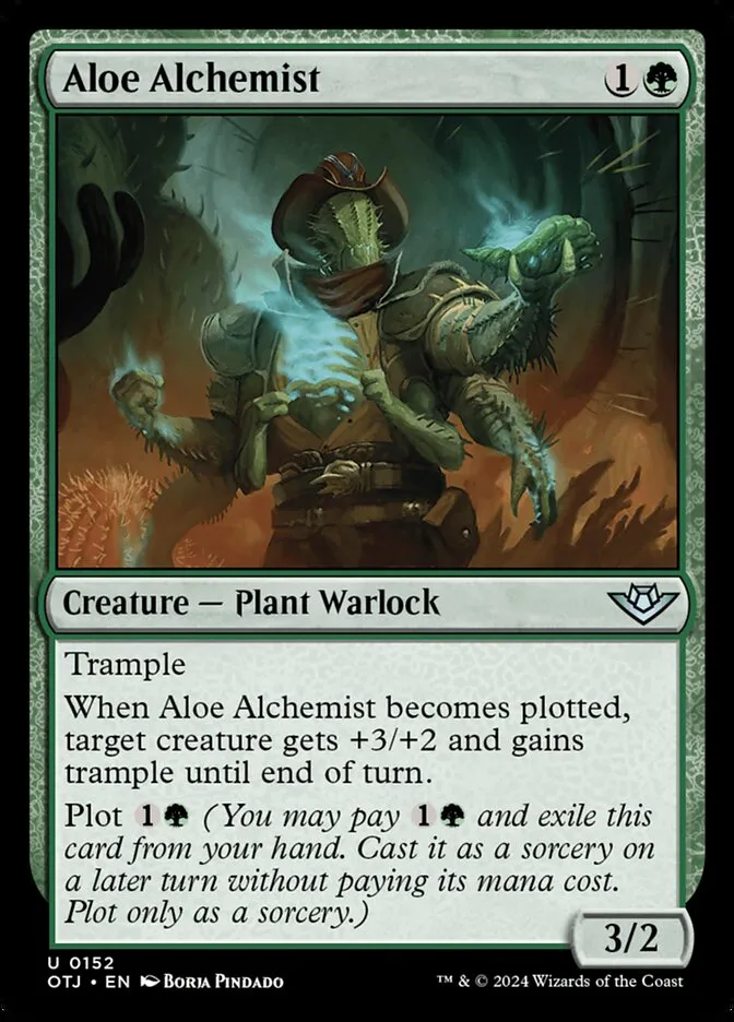 2024 Outlaws of Thunder Junction Aloe Alchemist #152 uncommon card image