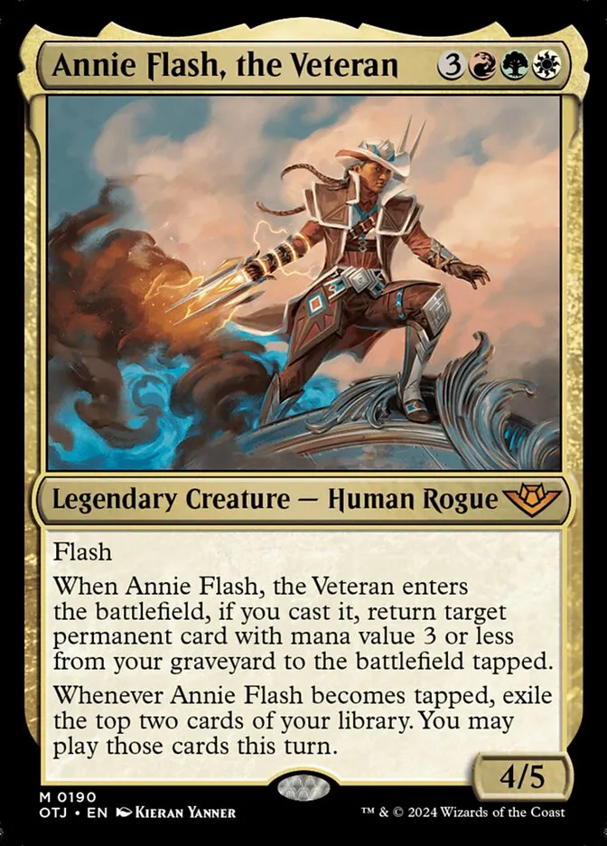 2024 Outlaws of Thunder Junction Annie Flash, the Veteran #190 mythic card image