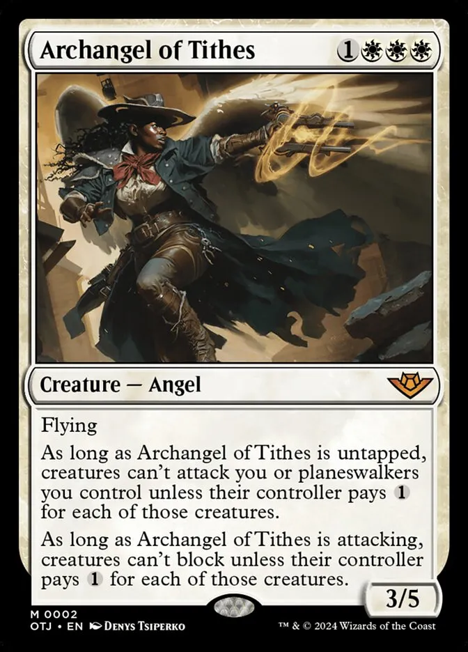 2024 Outlaws of Thunder Junction Archangel of Tithes #2 mythic card image