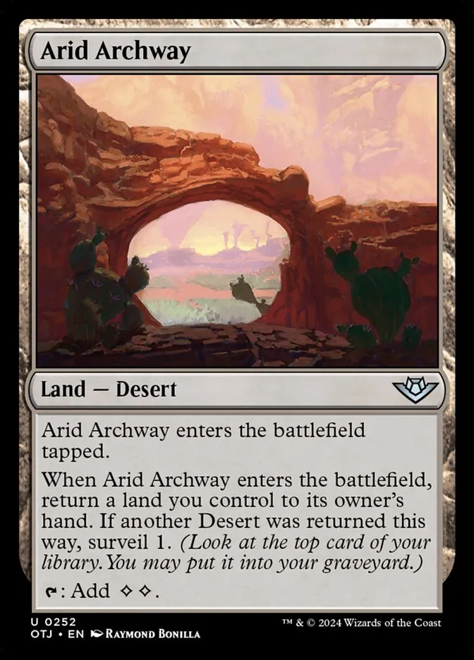 2024 Outlaws of Thunder Junction Arid Archway #252 uncommon card image