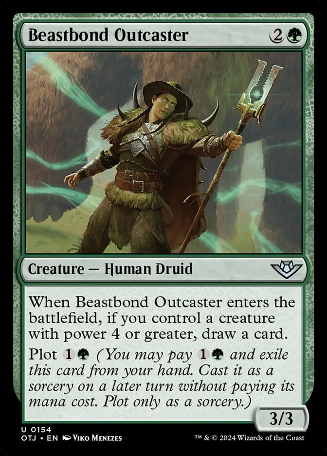 2024 Outlaws of Thunder Junction Beastbond Outcaster #154 uncommon card image