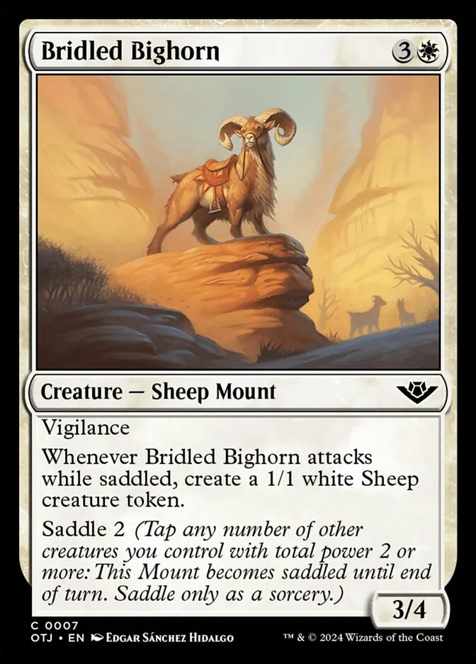 2024 Outlaws of Thunder Junction Bridled Bighorn #7 common card image