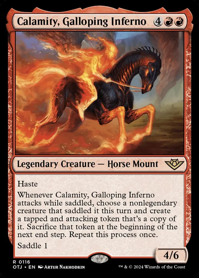 2024 Outlaws of Thunder Junction Calamity, Galloping Inferno #116 rare card image