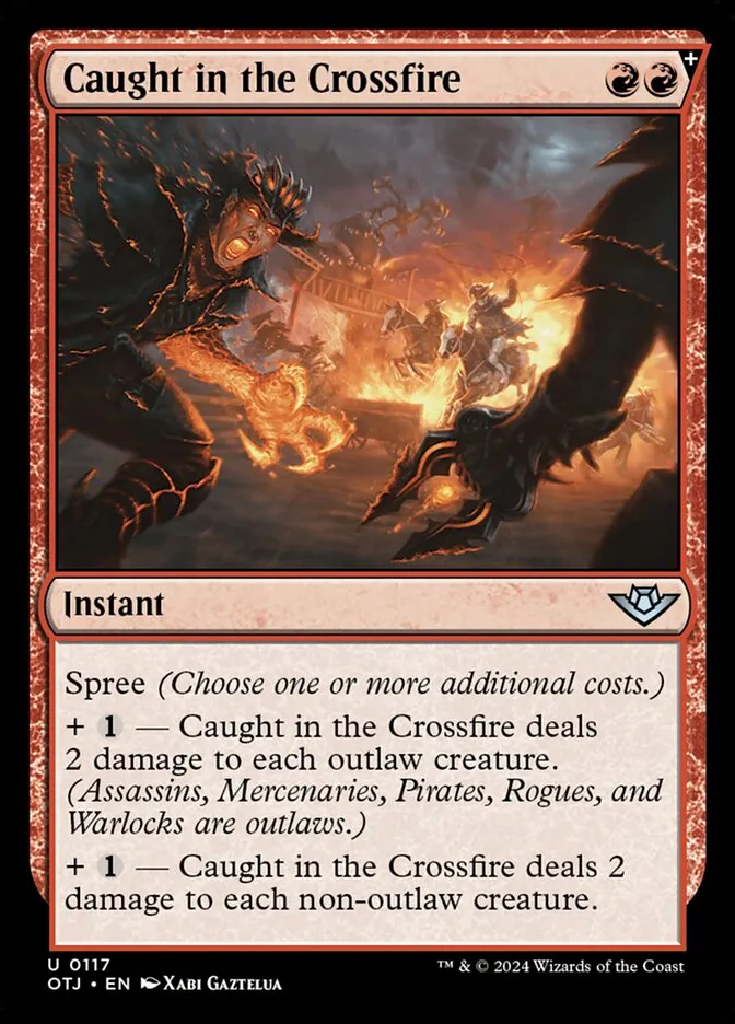 2024 Outlaws of Thunder Junction Caught in the Crossfire #117 uncommon card image