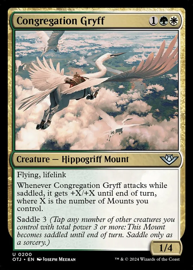 2024 Outlaws of Thunder Junction Congregation Gryff #200 uncommon card image