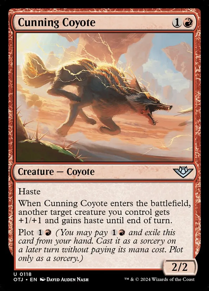 2024 Outlaws of Thunder Junction Cunning Coyote #118 uncommon card image