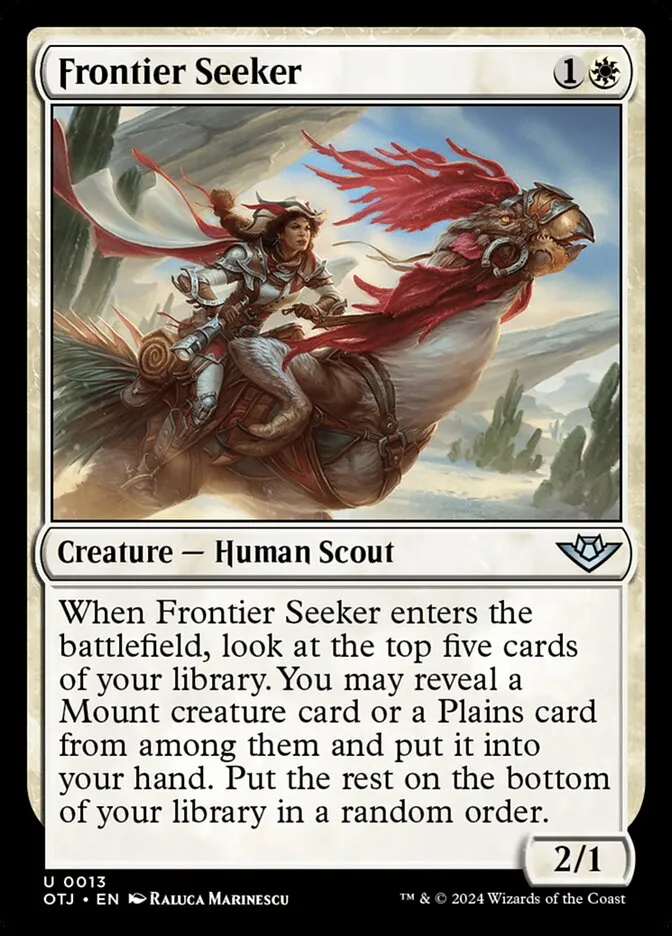 2024 Outlaws of Thunder Junction Frontier Seeker #13 uncommon card image