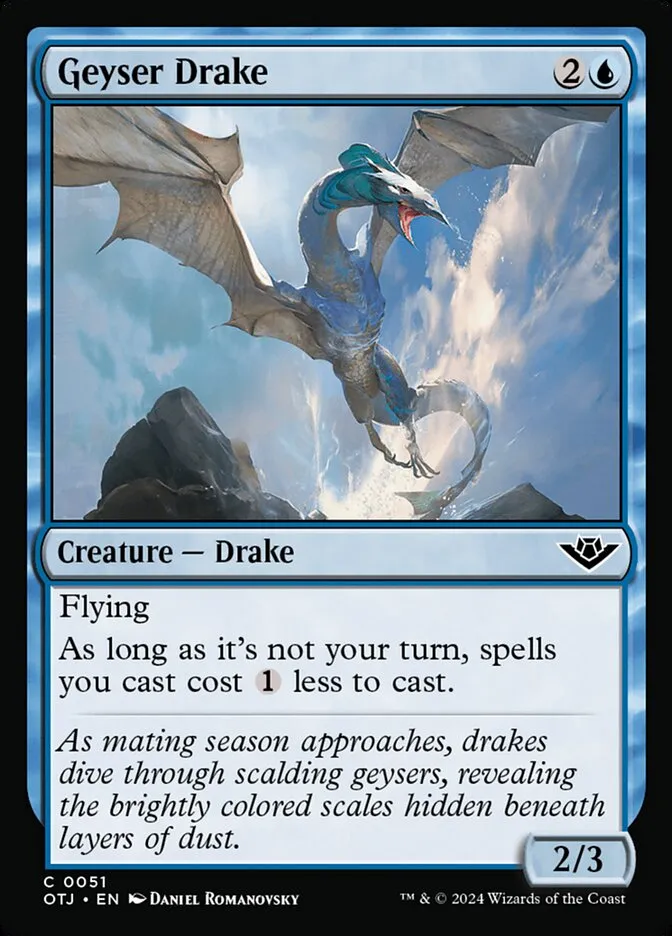 2024 Outlaws of Thunder Junction Geyser Drake #51 common card image