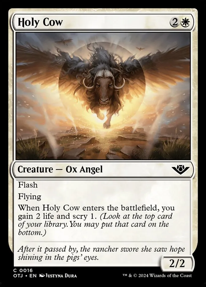 2024 Outlaws of Thunder Junction Holy Cow #16 common card image