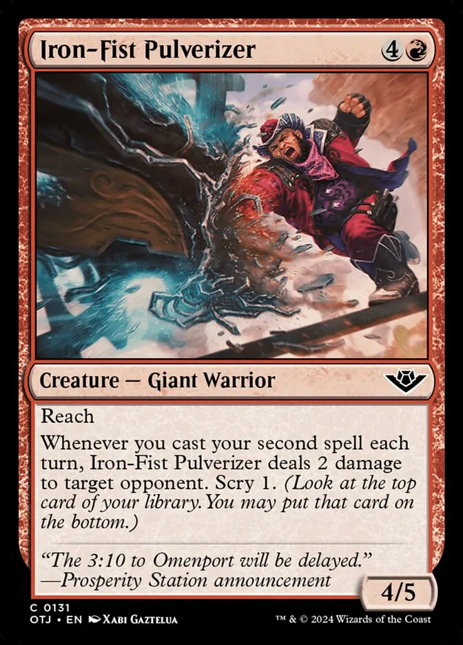 2024 Outlaws of Thunder Junction Iron-Fist Pulverizer #131 common card image