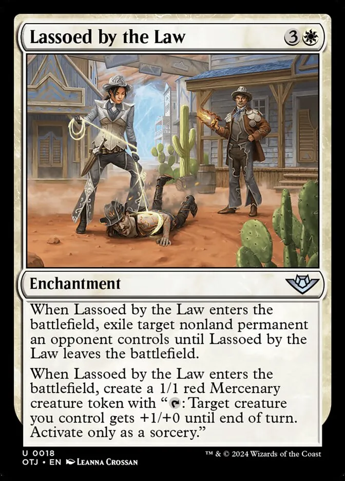 2024 Outlaws of Thunder Junction Lassoed by the Law #18 uncommon card image