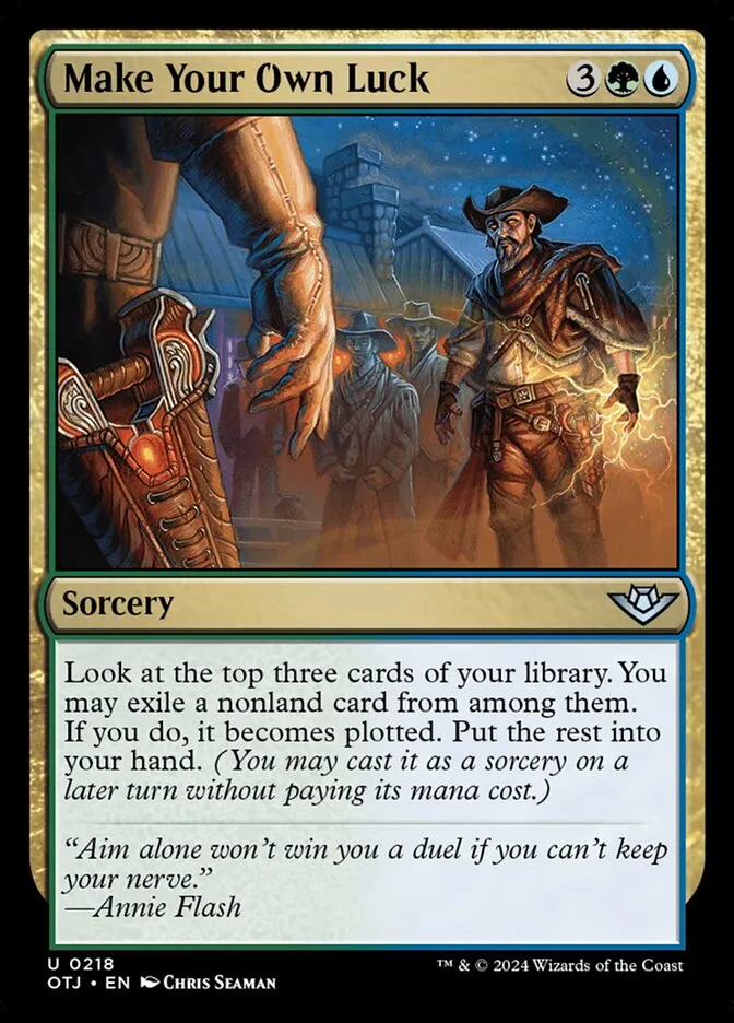 2024 Outlaws of Thunder Junction Make Your Own Luck #218 uncommon card image