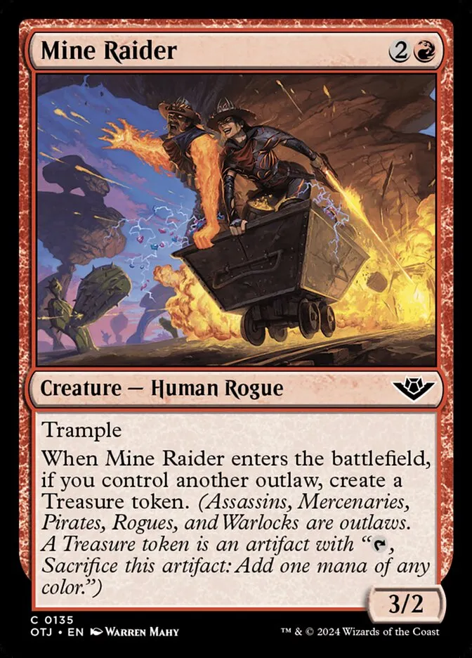 2024 Outlaws of Thunder Junction Mine Raider #135 common card image