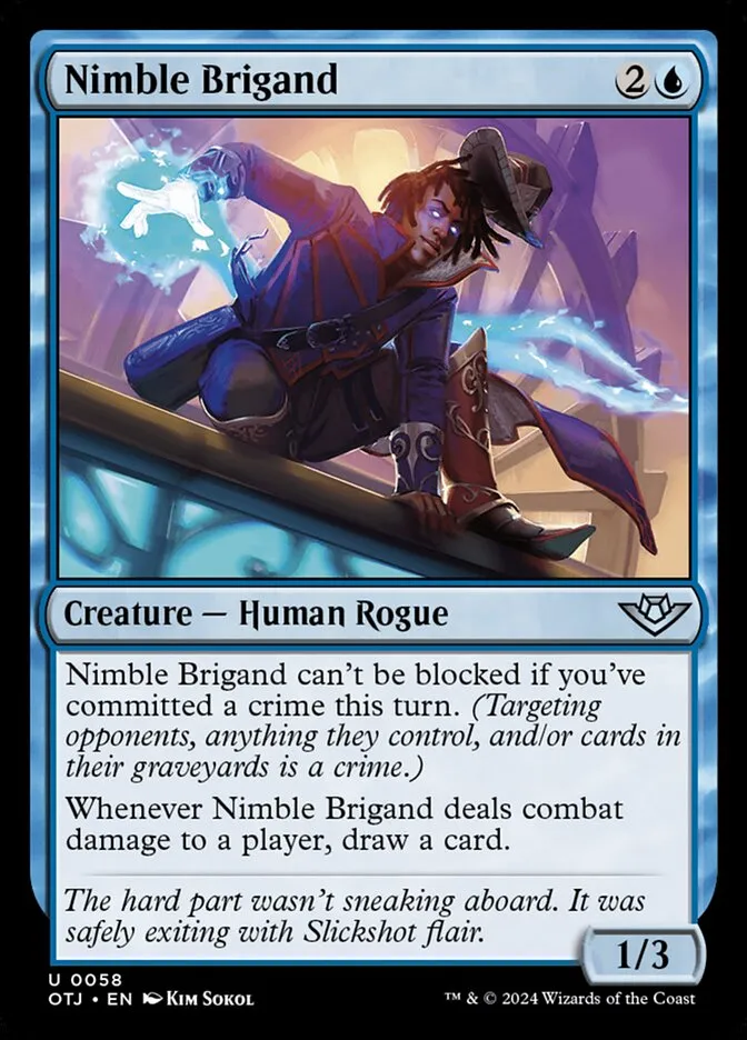 2024 Outlaws of Thunder Junction Nimble Brigand #58 uncommon card image