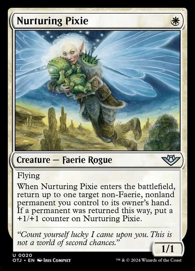 2024 Outlaws of Thunder Junction Nurturing Pixie uncommon #20 uncommon card image