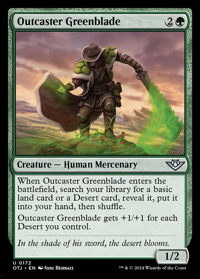 2024 Outlaws of Thunder Junction Outcaster Greenblade #172 uncommon card image